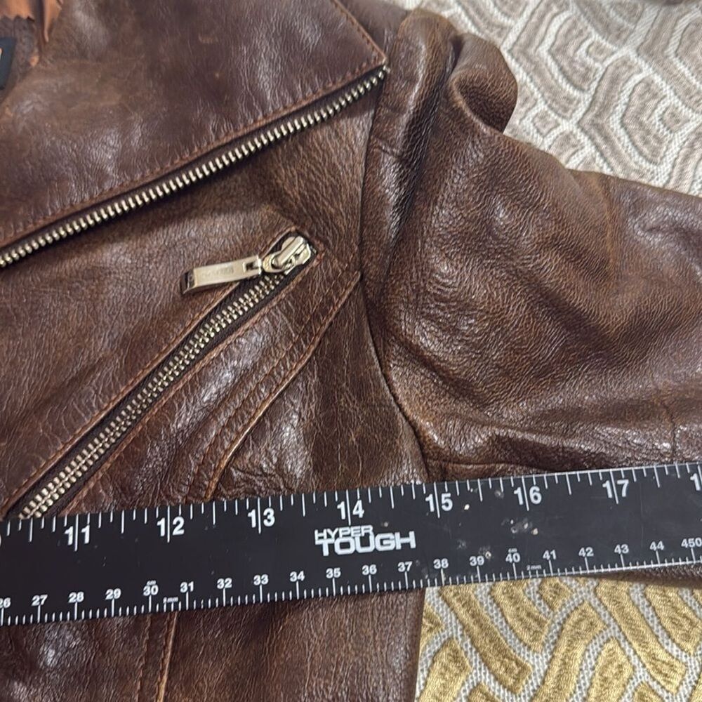 (P1) Ashwood Vintage Y2K Multi-Pocket Biker Leather Jacket Size S - Picture 11 of 16